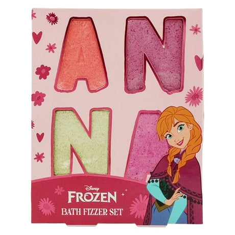 Set 4 bombe efervescente cu sare de baie Disney Frozen, 4 x 50 g, sortimente variate cu personaje Elsa și Anna