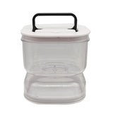 Borcan pentru Muraturi, Vivimall, cu Separator pentru Lichide, Ermetic, Termorezistent, Tip Clepsidra, 1400 ml, ABS, Alb, 13.5x9.5 cm - vivimall.ro