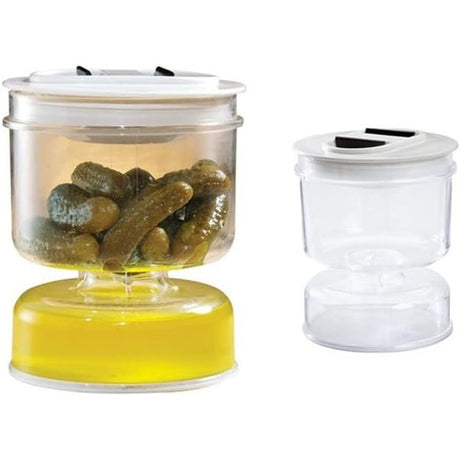 Borcan pentru Muraturi, Vivimall, cu Separator pentru Lichide, Ermetic, Termorezistent, Tip Clepsidra, 800 ml, ABS, Alb, 13x11 cm - vivimall.ro