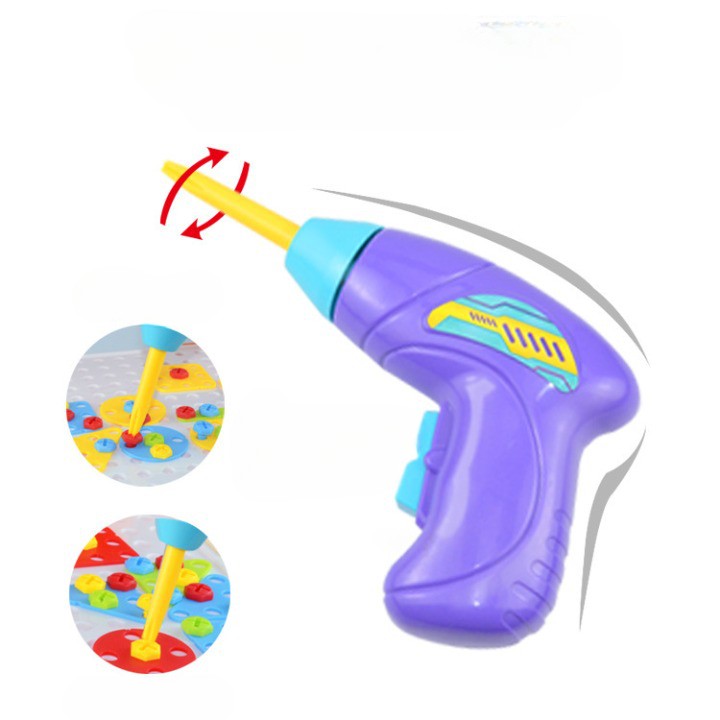 Jucarie Educativa Pentru Copii, Set 207 Piese, 6 In 1, Valiza Cu Bormasina