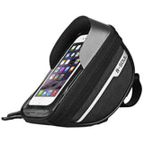 Borseta bicicleta impermeabila cu husa pentru telefon Flippy, montare pe ghidon, compatibila cu telefoane de pana la 16 cm, spatiu depozitare, 18.5x9.5 cm, negru - vivimall.ro