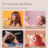 Boxa Portabila Karaoke Flippy, Model K12-2, Bluetooth 5.3, 5-10W, Set 2 Microfoane Wireless, LED RGB, Baterie 1000-2000 mAh, Suport Card Memorie, 14 x 11 cm, Roz - vivimall.ro