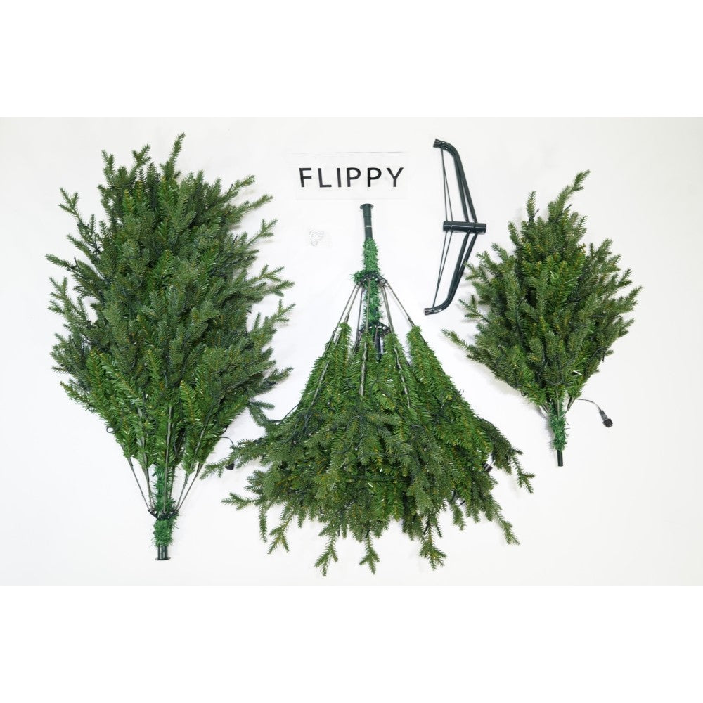 Brad Artificial de Craciun, Becuri led incluse in ramuri, pentru interior/exterior, inaltime 180 cm, diametru 128 cm, 1246 ramuri, Vivimall, verde, suport metalic inclus - vivimall.ro