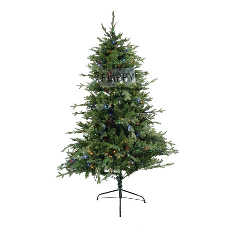 Brad Artificial de Craciun, Becuri led incluse in ramuri, pentru interior/exterior, inaltime 180 cm, diametru 128 cm, 1246 ramuri, Vivimall, verde, suport metalic inclus - vivimall.ro