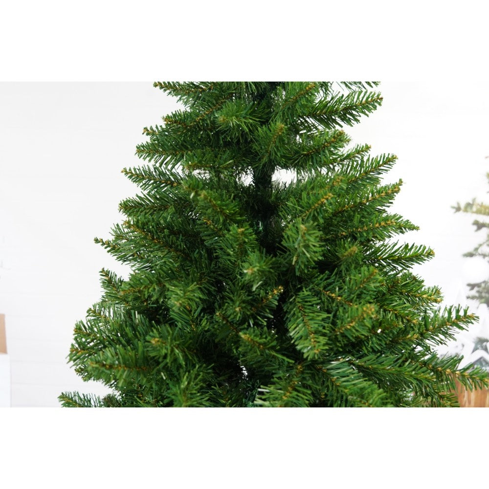 Brad artificial de Craciun, clasic, pentru interior/exterior, inaltime 180 cm, diametru 105 cm, 649 ramuri, Vivimall, verde, suport metalic inclus - vivimall.ro