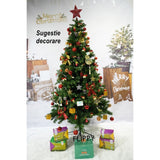 Brad artificial de Craciun, clasic, pentru interior/exterior, inaltime 210 cm, diametru 106 cm, 663 ramuri, Vivimall, verde, suport metalic inclus - vivimall.ro