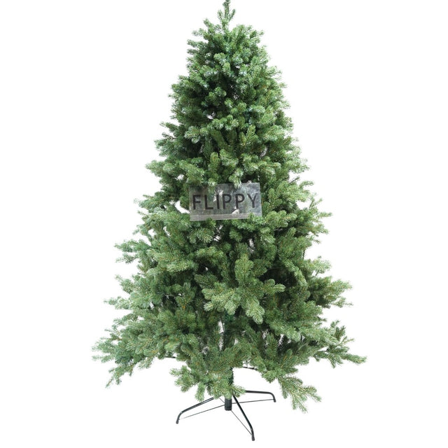 Brad artificial de Craciun, clasic, pentru interior/exterior, inaltime 210 cm, diametru 138 cm, 858 ramuri, Vivimall, verde, suport metalic inclus - vivimall.ro