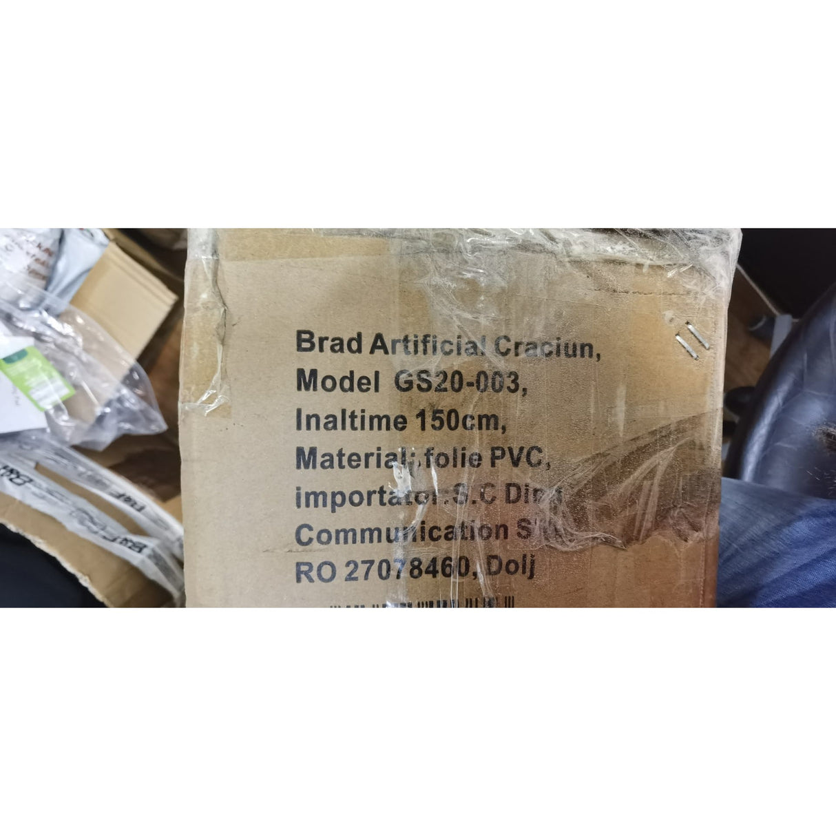 Brad Artificial De Craciun, 1.5 M Inaltime, Pulverizat Complet Alb-Tip Zapada, Interior/ Exterior, Ramuri Bogate, Resigilat - vivimall.ro