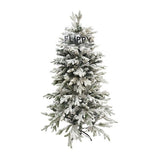 Brad Artificial De Craciun, 1.5 M Inaltime, Pulverizat Complet Alb-Tip Zapada, Interior/ Exterior, Ramuri Bogate, Resigilat - vivimall.ro