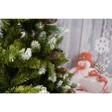 Brad Artificial bogat de Craciun, Vivimall, 2.10 m inaltime, Verde, Pulverizat alb-tip zapada, Interior/ Exterior, 1266 ramuri - vivimall.ro