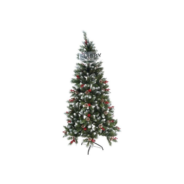 Brad Artificial de Craciun, Vivimall, Sectionat pentru Perete/ Colt, 1.50 m inaltime, Verde, Decorat, Diametru Inferior 83 cm, Interior/ Exterior - vivimall.ro