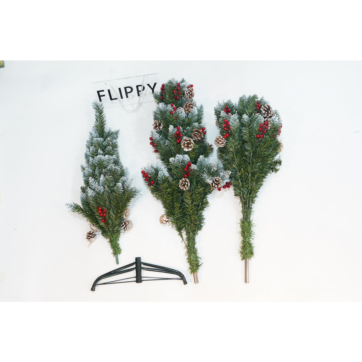 Brad Artificial de Craciun, Vivimall, Sectionat pentru Perete/ Colt, 1.80 m inaltime, Verde, Decorat, Diametru Inferior 95 cm, Interior/ Exterior - vivimall.ro