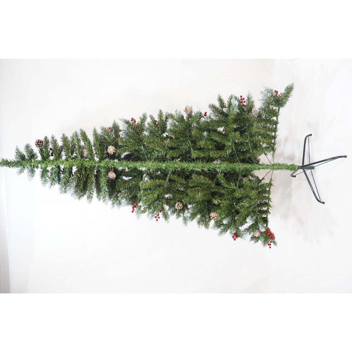 Brad Artificial de Craciun, Vivimall, Sectionat pentru Perete/ Colt, 1.80 m inaltime, Verde, Decorat, Diametru Inferior 95 cm, Interior/ Exterior - vivimall.ro