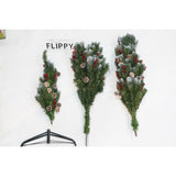 Brad Artificial de Craciun, Vivimall, Sectionat pentru Perete/ Colt, 2.10 m inaltime, Verde, Decorat, Diametru Inferior 106 cm, Interior/ Exterior - vivimall.ro