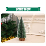 Brad artificial de craciun, ornament pentru masa, pe suport lemn, 25 cm inaltime, Argintiu - vivimall.ro