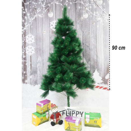 Brad artificial de Craciun tip pin, clasic, pentru interior/exterior, inaltime 90 cm, Vivimall, verde, suport de plastic inclus - vivimall.ro