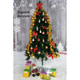 Brad Artificial De Craciun Tip Pin, Clasic, Pentru Interior/Exterior, Inaltime 90 Cm, Suport De Plastic Inclus