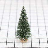 Brad artificial de craciun, tip pin inzapezit, ornament pentru masa, pe suport lemn, 35 cm inaltime - vivimall.ro