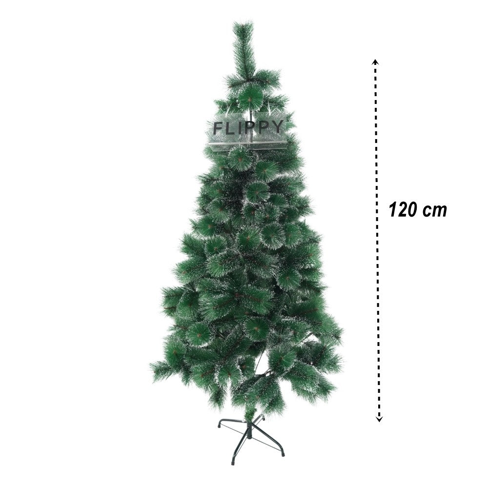 Brad artificial de Craciun tip pin nins, pentru interior/exterior, inaltime 120 cm, Vivimall, verde, suport metalic inclus - vivimall.ro