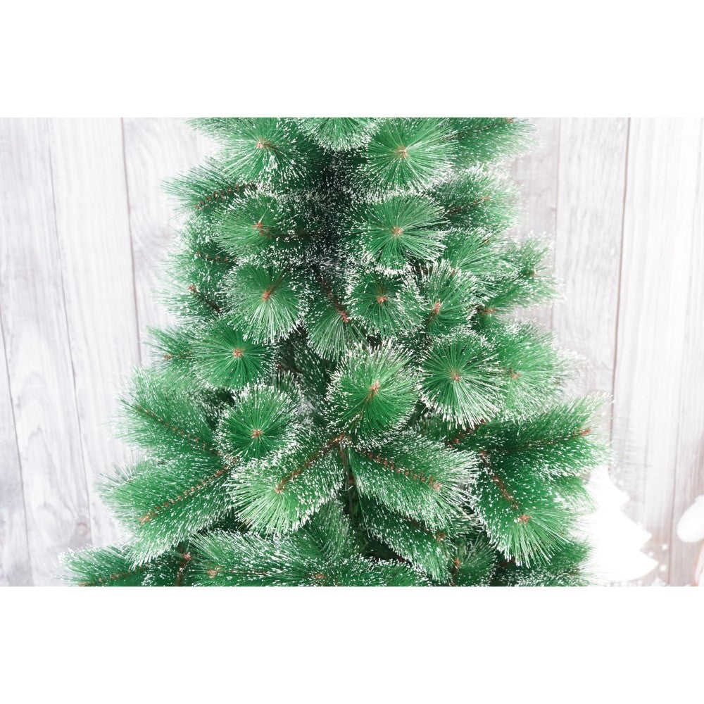 Brad artificial de Craciun tip pin nins, pentru interior/exterior, inaltime 150 cm, Vivimall, verde, suport metalic inclus - vivimall.ro