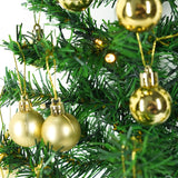 Brad Artificial Impodobit, 60 Cm, Suport Plastic, Cu Instalatie Luminoasa 20 Led + 20 Globuri Aurii Incluse - vivimall.ro