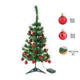 Brad Artificial Impodobit, 60 cm, suport plastic cu instalatie luminoasa 20 LED alb cald + 20 globuri rosii incluse, Vivimall - vivimall.ro