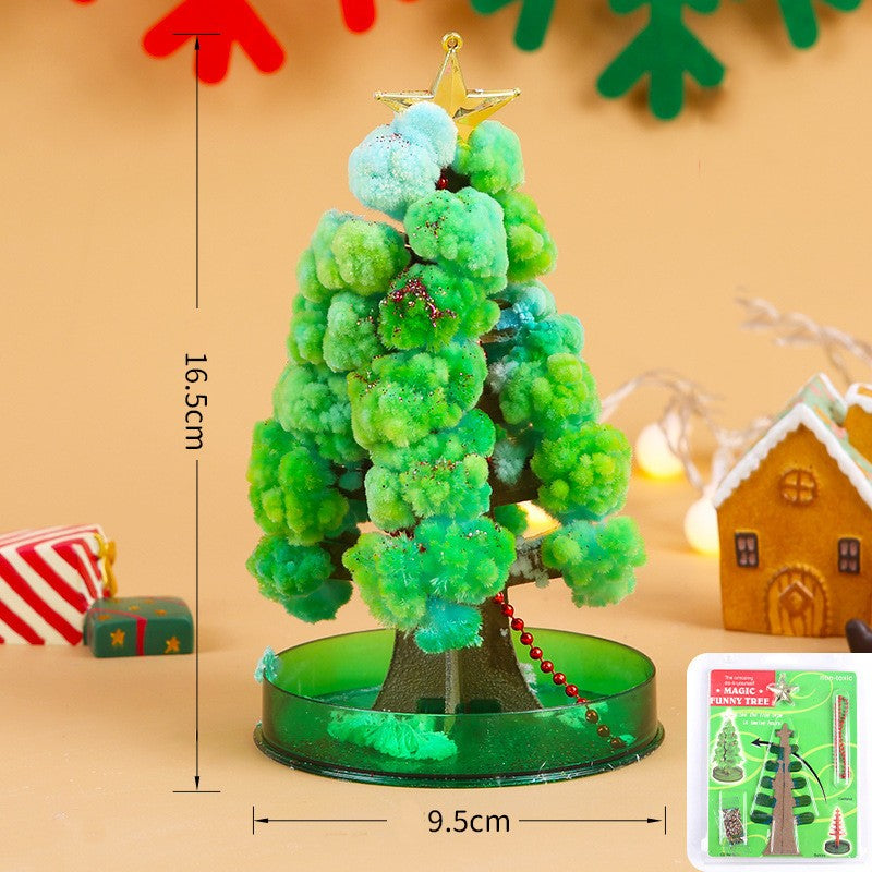 Brad Copac de Hartie Infloritor pe Apa, Flippy, Jucarie Brad Magic Infloritor de Craciun, Crestere Lenta in 8-24 h, Decoratiune de Craciun, 16.5 x 9.5 x 9.5 cm, Verde - vivimall.ro