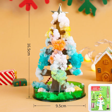 Brad Copac de Hartie Infloritor pe Apa, Flippy, Jucarie Brad Magic Infloritor de Craciun, Crestere Lenta in 8-24 h, Decoratiune de Craciun, 16.5 x 9.5 x 9.5 cm, Multicolor - vivimall.ro