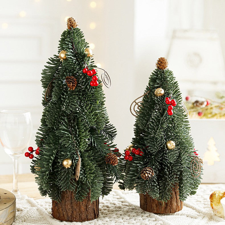 Decoratiune Craciun pentru Masa, Flippy, Ornament de Decor Model Brad de Craciun de Dimensiuni Mici, pentru Birou si Interior, din Plastic 30 x 15 x 15 cm, Verde - vivimall.ro