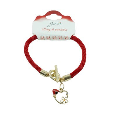 Златна гривна Martisor Jolie с калинка на сърце