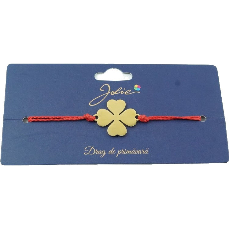 Bratara Aurie Inox Trifoi cu Patru Foi - vivimall.ro