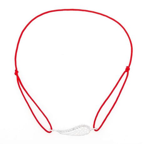 Bratara Snur Reglabil, Argint 925, Aripa cu Pietre, Jolie Silver, 0.9 g, 2.5 cm x 0.8 cm - vivimall.ro