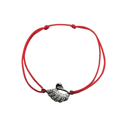 Bratara cu Nod Dublu Argint 925, Lebada cu Zirconii, 1 g - vivimall.ro