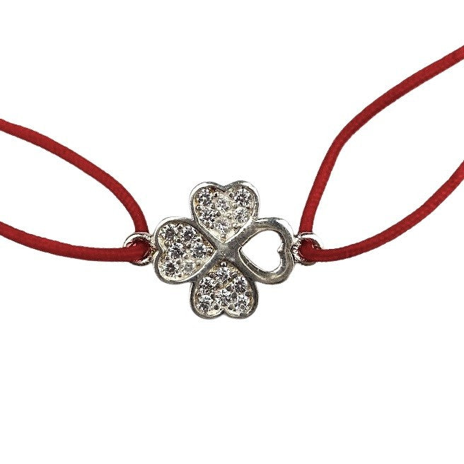 Bratara cu Nod Dublu Argint 925, Trifoi cu Zirconii - vivimall.ro