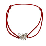 Brățară Șnur Reglabil Argint 925 Fluture cu Pietre 0.6g | Jolie Silver