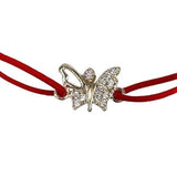 Brățară Șnur Reglabil Argint 925 Fluture cu Pietre 0.6g | Jolie Silver