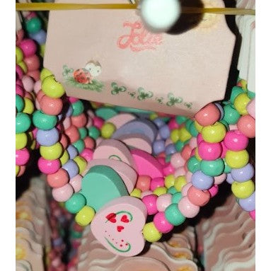 Bratara Curcubeu Elastica, Bile si Pandantive din Lemn Colorate, Modele pentru Copii - vivimall.ro