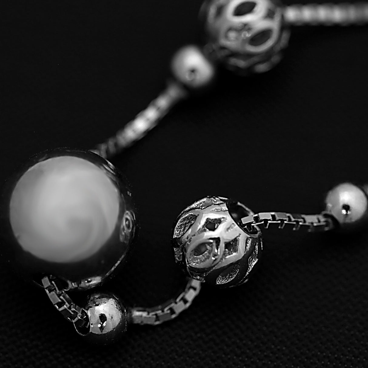 Bratara din Argint 925 cu bile, reglabila