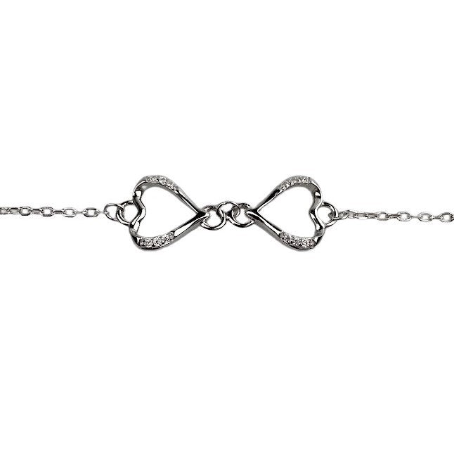 Bratara din Argint 925 Inimi Unite cu Minizirconii - vivimall.ro