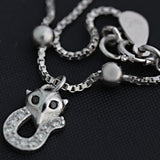 Bratara din Argint 925 rodiata cu pandantiv pisica