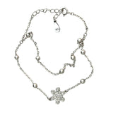 Bratara din Argint 925 rodiata reglabila, model Roata cu pietre