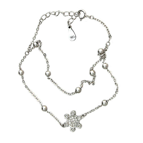 Bratara din Argint 925 rodiata reglabila, model Roata cu pietre