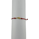 Bratara Martisor pentru Dama, Jolie, Model Aripa, Set 12 bucati, Pandativ din Inox Auriu, Snur Ajustabil Impletit, Rosu - vivimall.ro
