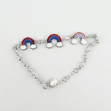 Bratara pentru Dama Copii, Jolie, Argint 925, Model Curcubeu Multicolor, cu Email si Zirconiu, Argintiu - vivimall.ro