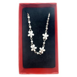 Bratara pentru Copii, Jolie, Argint 925, Model Floare, cu Email si Zirconiu, 22 cm/4.4g Argintiu/Alb - vivimall.ro