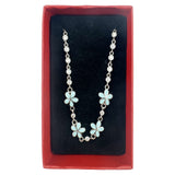 Bratara pentru Copii, Jolie, Argint 925, Model Floare, cu Email si Zirconiu, 22 cm/4.4g Argintiu/Albastru deschis - vivimall.ro