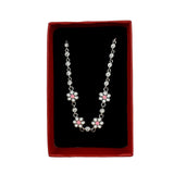 Bratara pentru Copii, Jolie, Argint 925, Model Floare cu Piatra, cu Email si Zirconiu, 22 cm/4.4g Argintiu/Alb - vivimall.ro