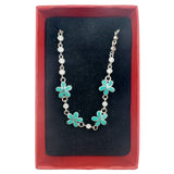Bratara pentru Copii, Jolie, Argint 925, Model Floare, cu Email si Zirconiu, 22 cm/4.4g Argintiu/Verde deschis - vivimall.ro