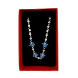 Bratara pentru Copii, Jolie, Argint 925, Model Fluture, cu Email si Zirconiu, 22 cm/4.4g Argintiu/Albastru deschis - vivimall.ro