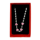 Bratara pentru Copii, Jolie, Argint 925, Model Fluture, cu Email si Zirconiu, 22 cm/4.4g Argintiu/Roz deschis - vivimall.ro